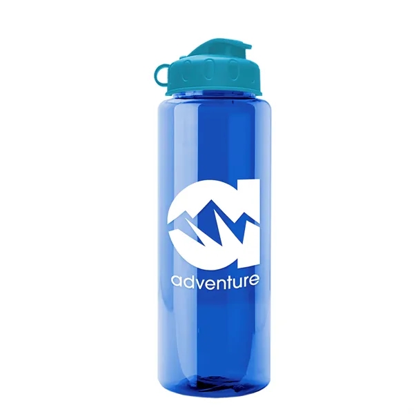 Transparent sports bottle, 32 oz. made of recycled PETE with flip... from ASI 40480 Koozie Group