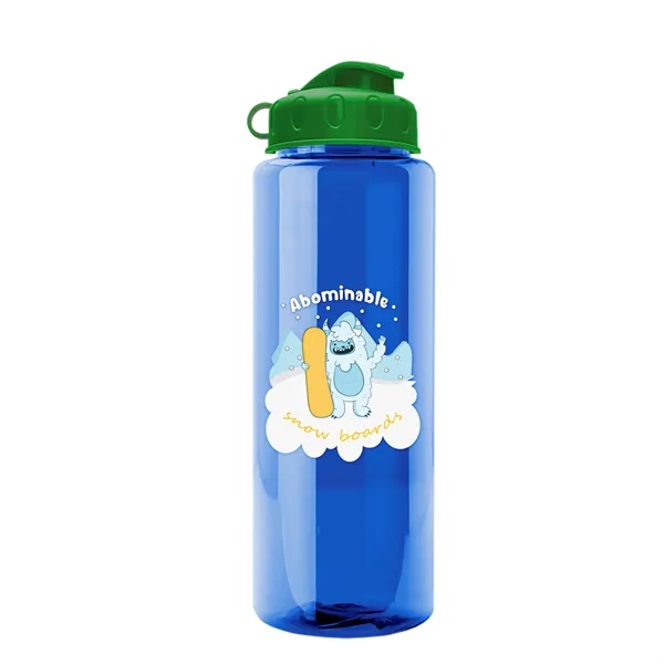 Transparent sports bottle, 32 oz. made of recycled PETE with flip... from ASI 40480 Koozie Group