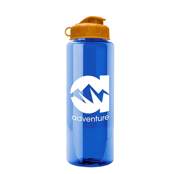 Transparent sports bottle, 32 oz. made of recycled PETE with flip... from ASI 40480 Koozie Group
