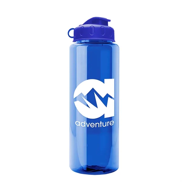 Transparent sports bottle, 32 oz. made of recycled PETE with flip... from ASI 40480 Koozie Group