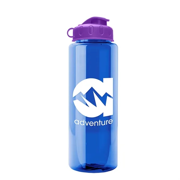 Transparent sports bottle, 32 oz. made of recycled PETE with flip... from ASI 40480 Koozie Group