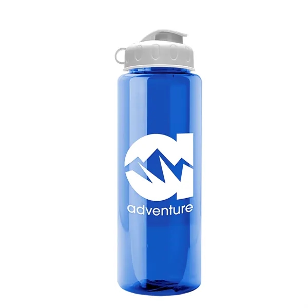 Transparent sports bottle, 32 oz. made of recycled PETE with flip... from ASI 40480 Koozie Group