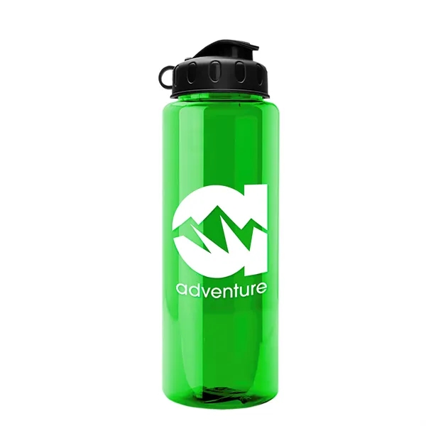 Transparent sports bottle, 32 oz. made of recycled PETE with flip... from ASI 40480 Koozie Group