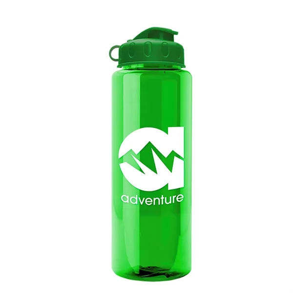 Transparent sports bottle, 32 oz. made of recycled PETE with flip... from ASI 40480 Koozie Group