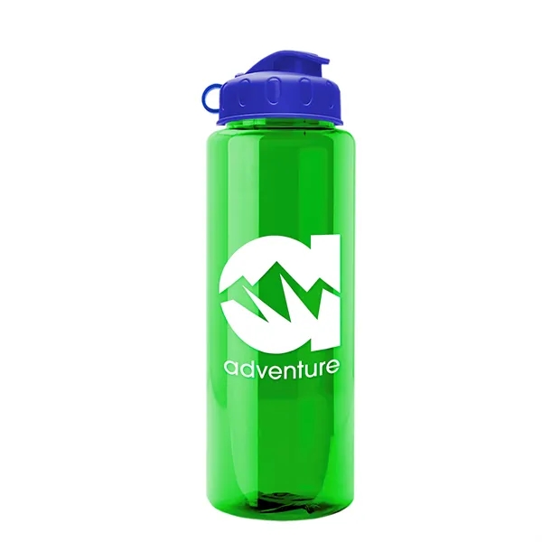 Transparent sports bottle, 32 oz. made of recycled PETE with flip... from ASI 40480 Koozie Group