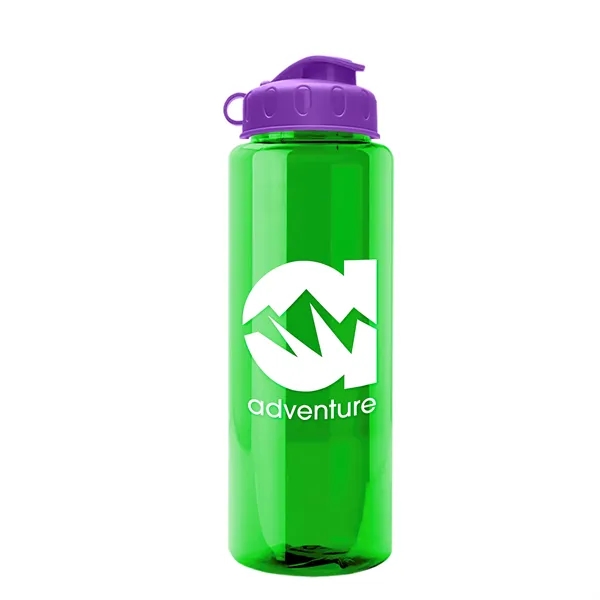 Transparent sports bottle, 32 oz. made of recycled PETE with flip... from ASI 40480 Koozie Group