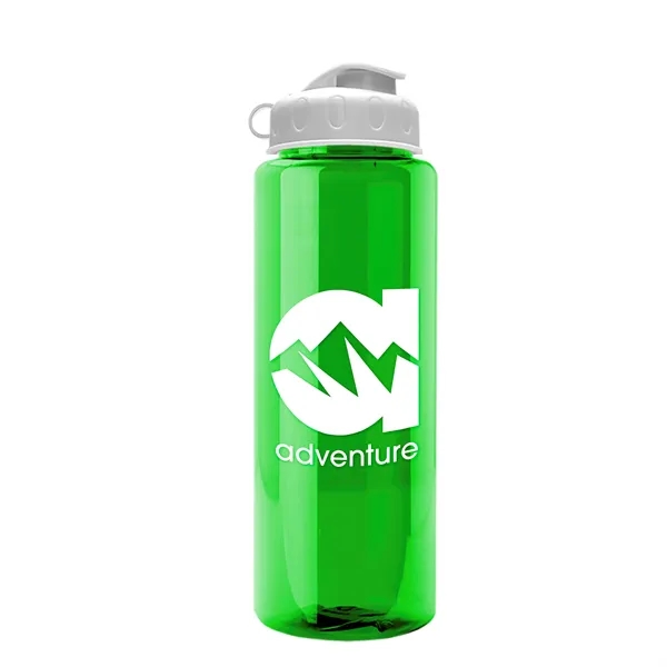Transparent sports bottle, 32 oz. made of recycled PETE with flip... from ASI 40480 Koozie Group