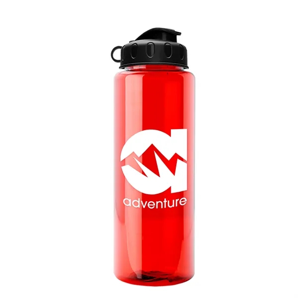 Transparent sports bottle, 32 oz. made of recycled PETE with flip... from ASI 40480 Koozie Group