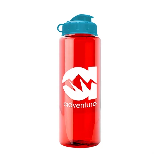 Transparent sports bottle, 32 oz. made of recycled PETE with flip... from ASI 40480 Koozie Group