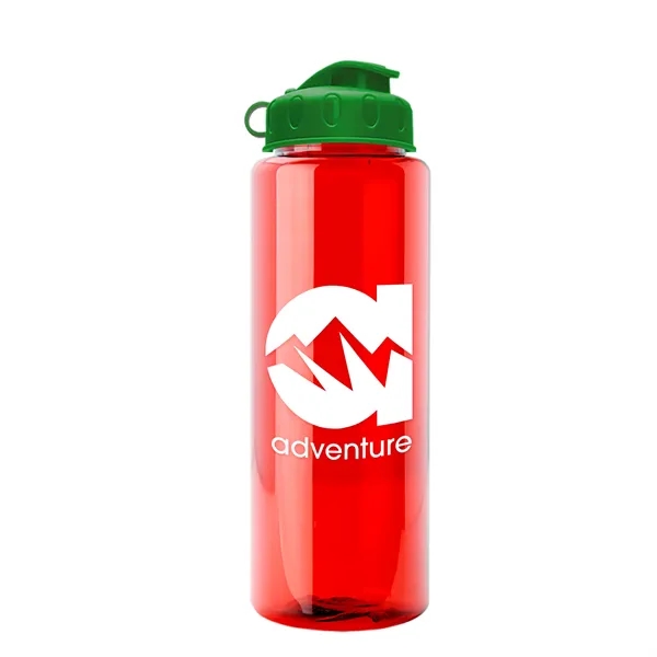 Transparent sports bottle, 32 oz. made of recycled PETE with flip... from ASI 40480 Koozie Group