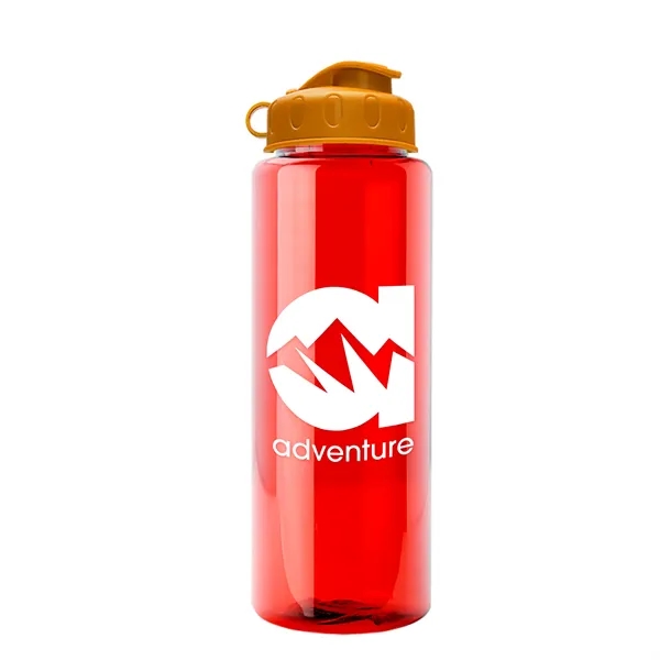 Transparent sports bottle, 32 oz. made of recycled PETE with flip... from ASI 40480 Koozie Group