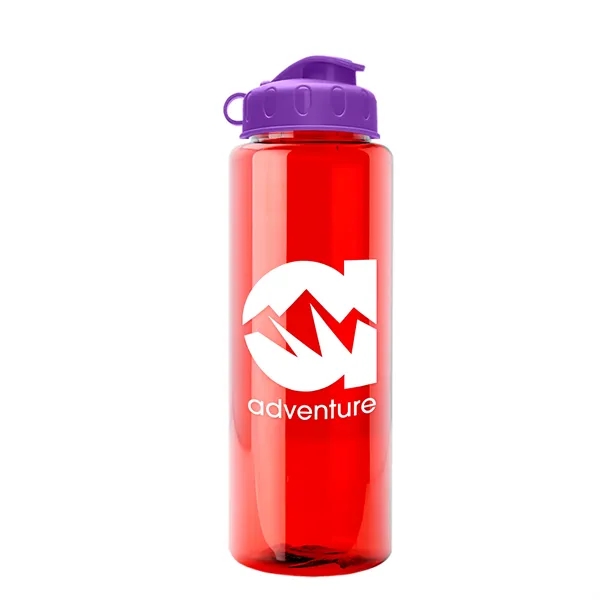 Transparent sports bottle, 32 oz. made of recycled PETE with flip... from ASI 40480 Koozie Group