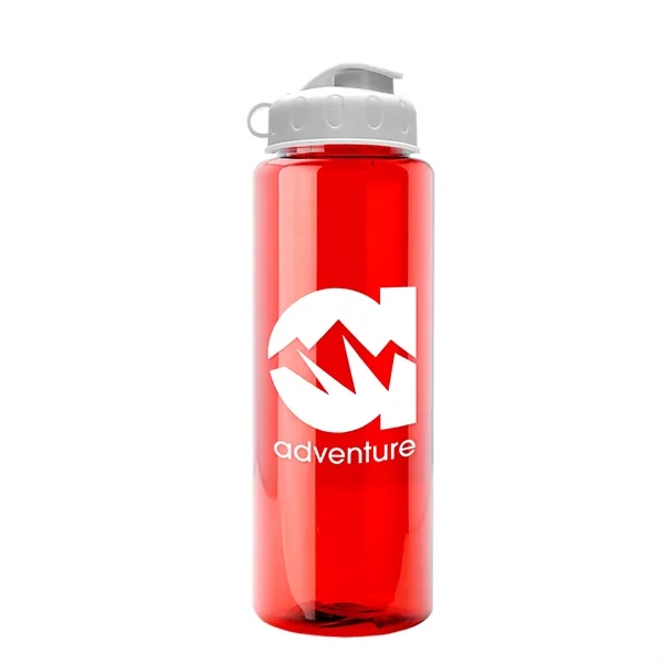 Transparent sports bottle, 32 oz. made of recycled PETE with flip... from ASI 40480 Koozie Group