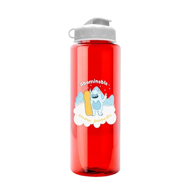 Transparent sports bottle, 32 oz. made of recycled PETE with flip... from ASI 40480 Koozie Group