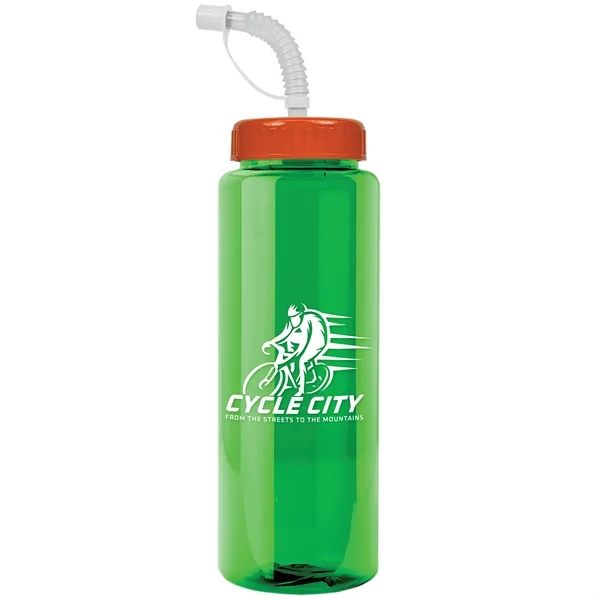 Transparent sports bottle, 32 oz. made of reusable and recyclable PETE.... from ASI 40480 Koozie Group