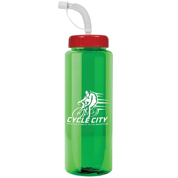 Transparent sports bottle, 32 oz. made of reusable and recyclable PETE.... from ASI 40480 Koozie Group