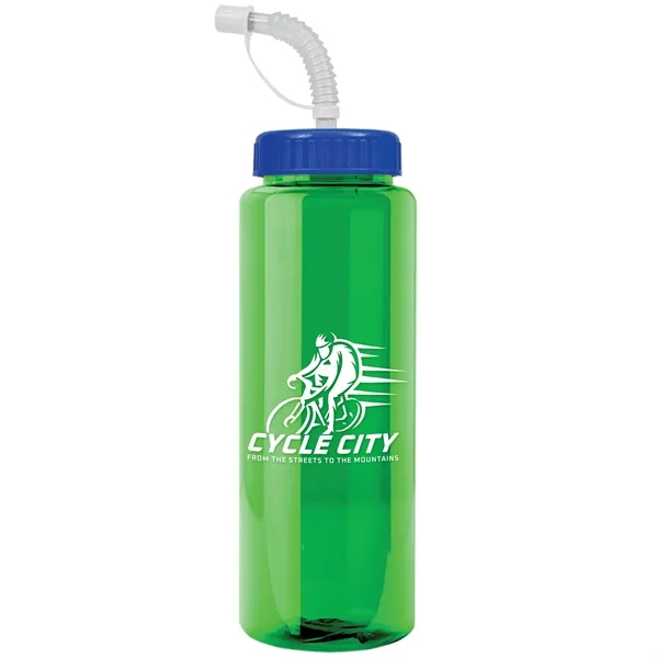 Transparent sports bottle, 32 oz. made of reusable and recyclable PETE.... from ASI 40480 Koozie Group