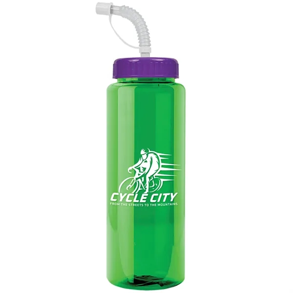 Transparent sports bottle, 32 oz. made of reusable and recyclable PETE.... from ASI 40480 Koozie Group