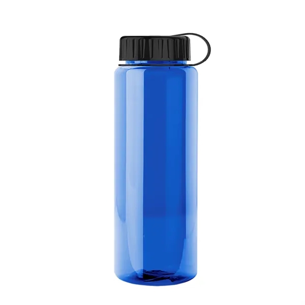 Transparent sports bottle, 32 oz. made of recycled PETE with tethered... from ASI 40480 Koozie Group