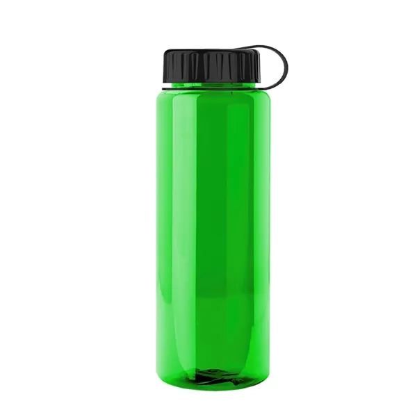 Transparent sports bottle, 32 oz. made of recycled PETE with tethered... from ASI 40480 Koozie Group