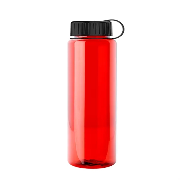 Transparent sports bottle, 32 oz. made of recycled PETE with tethered... from ASI 40480 Koozie Group