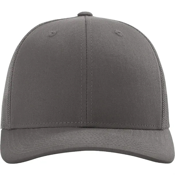 Richardson 112 snapback six-panel cotton and polyester trucker cap with leatherette... from ASI 74601 Calico