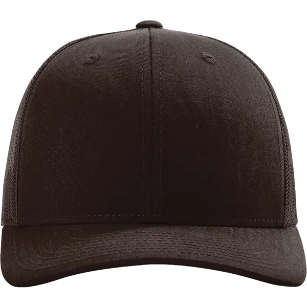 Richardson 112 snapback six-panel cotton and polyester trucker cap with leatherette... from ASI 74601 Calico
