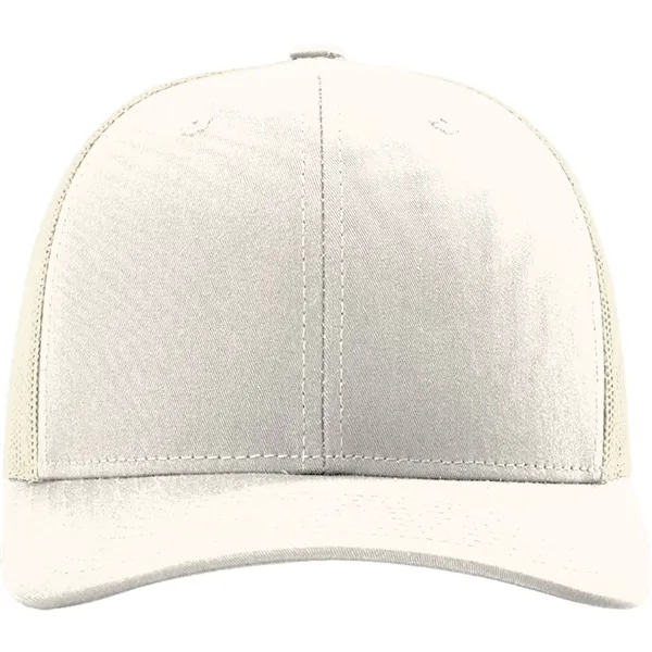 Richardson 112 snapback six-panel cotton and polyester trucker cap with leatherette... from ASI 74601 Calico