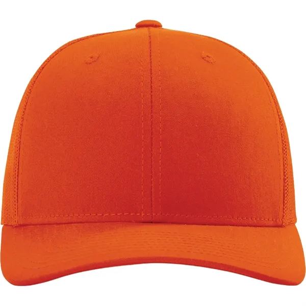 Richardson 112 snapback six-panel cotton and polyester trucker cap with leatherette... from ASI 74601 Calico