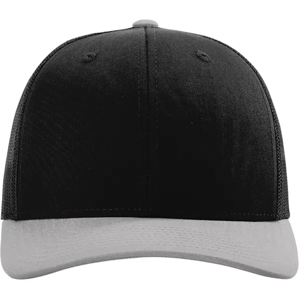Richardson 112 snapback six-panel cotton and polyester trucker cap with leatherette... from ASI 74601 Calico