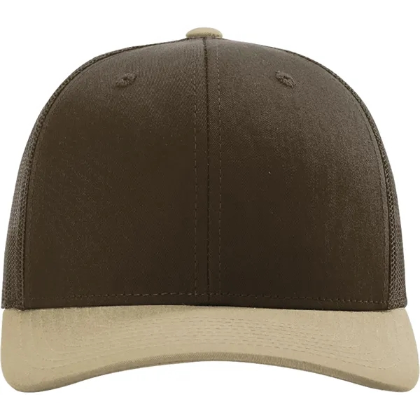 Richardson 112 snapback six-panel cotton and polyester trucker cap with leatherette... from ASI 74601 Calico