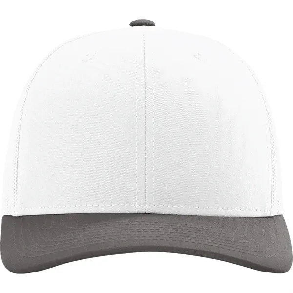 Richardson 112 snapback six-panel cotton and polyester trucker cap with leatherette... from ASI 74601 Calico