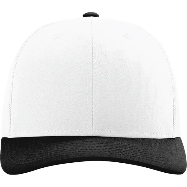 Richardson 112 snapback six-panel cotton and polyester trucker cap with leatherette... from ASI 74601 Calico