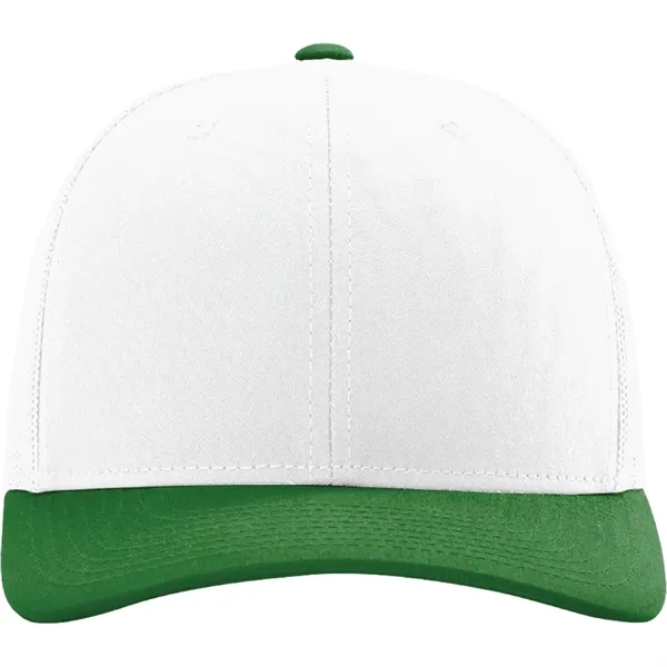 Richardson 112 snapback six-panel cotton and polyester trucker cap with leatherette... from ASI 74601 Calico