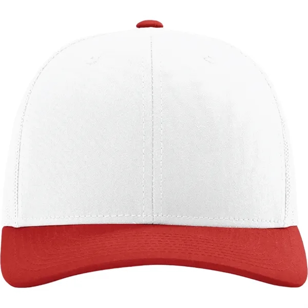 Richardson 112 snapback six-panel cotton and polyester trucker cap with leatherette... from ASI 74601 Calico