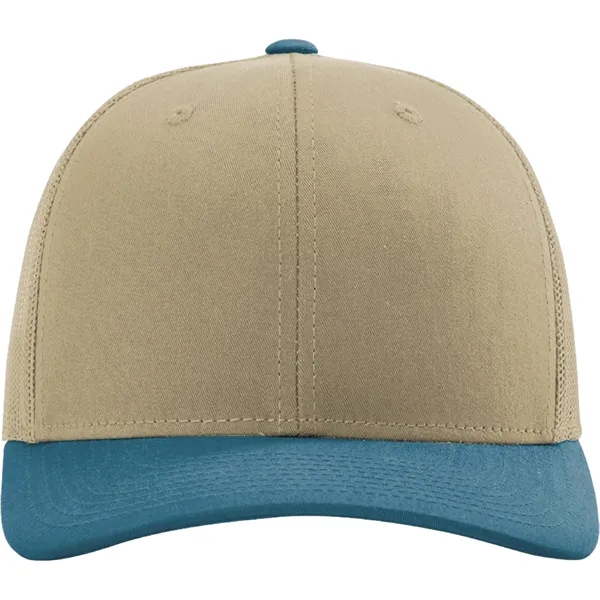 Richardson 112 snapback six-panel cotton and polyester trucker cap with leatherette... from ASI 74601 Calico