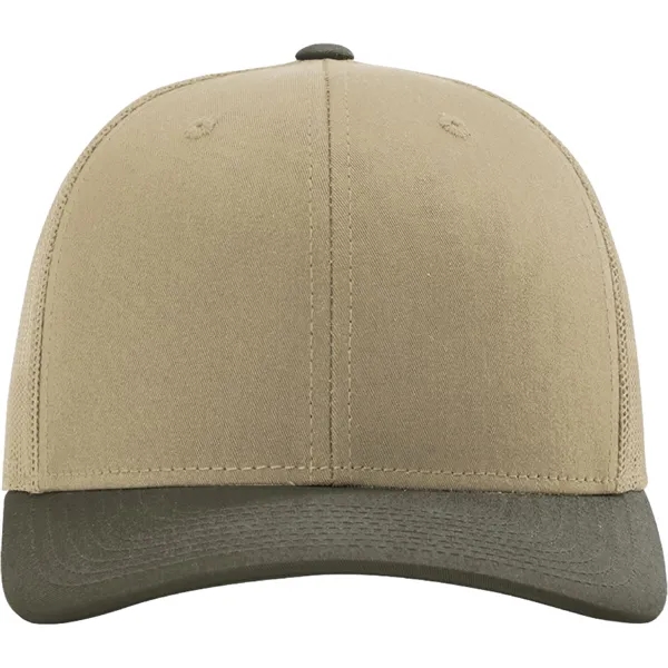 Richardson 112 snapback six-panel cotton and polyester trucker cap with leatherette... from ASI 74601 Calico