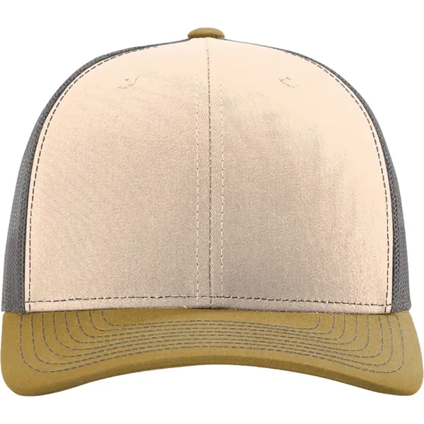 Richardson 112 snapback six-panel cotton and polyester trucker cap with leatherette... from ASI 74601 Calico