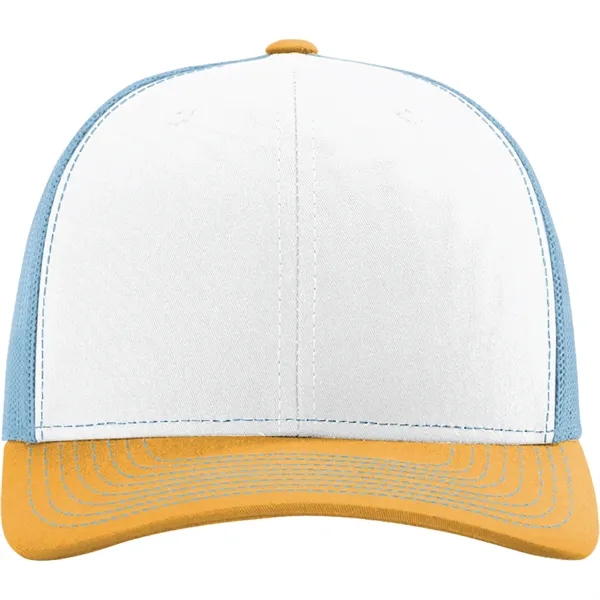 Richardson 112 snapback six-panel cotton and polyester trucker cap with leatherette... from ASI 74601 Calico