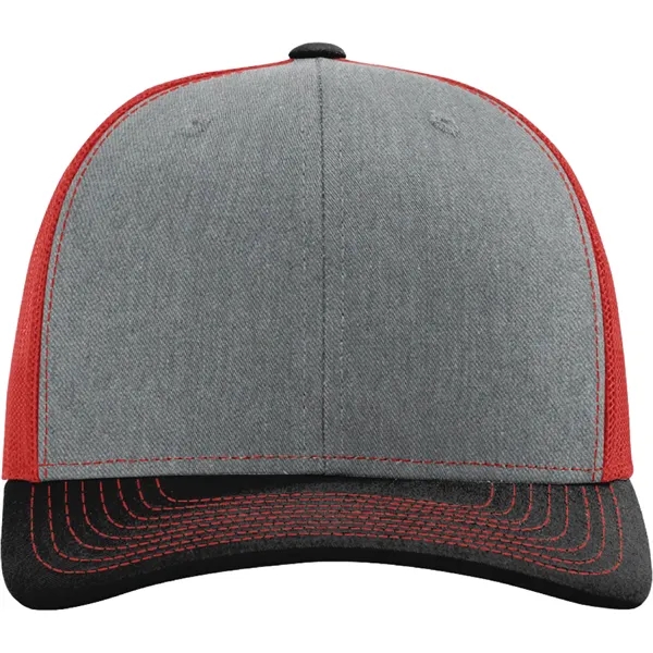 Richardson 112 snapback six-panel cotton and polyester trucker cap with leatherette... from ASI 74601 Calico