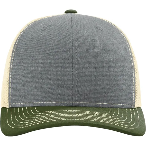 Richardson 112 snapback six-panel cotton and polyester trucker cap with leatherette... from ASI 74601 Calico