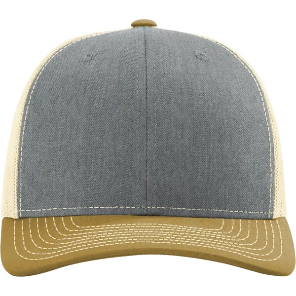 Richardson 112 snapback six-panel cotton and polyester trucker cap with leatherette... from ASI 74601 Calico