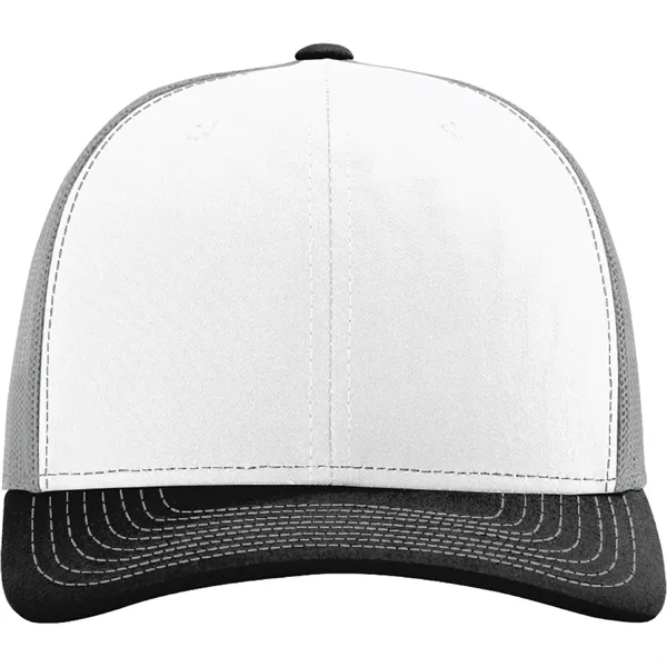 Richardson 112 snapback six-panel cotton and polyester trucker cap with leatherette... from ASI 74601 Calico