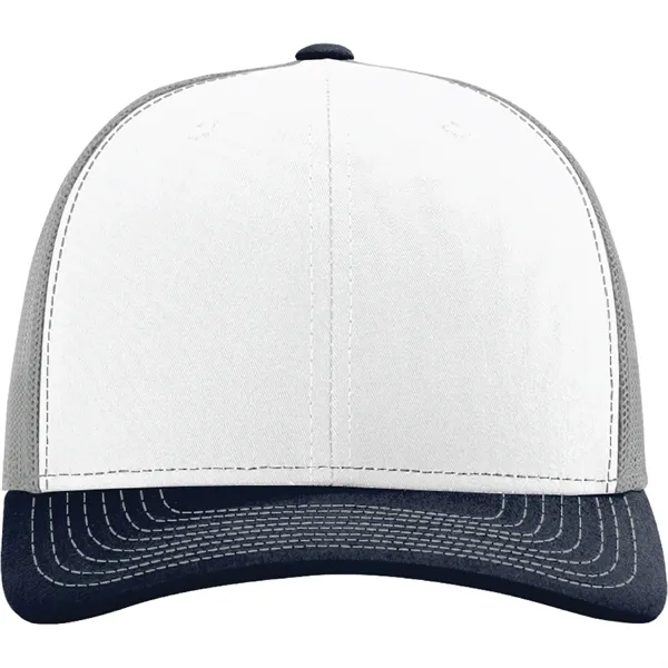 Richardson 112 snapback six-panel cotton and polyester trucker cap with leatherette... from ASI 74601 Calico