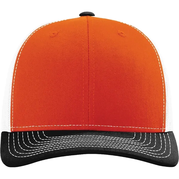 Richardson 112 snapback six-panel cotton and polyester trucker cap with leatherette... from ASI 74601 Calico