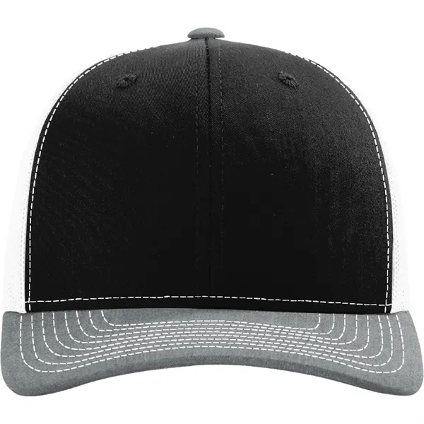 Richardson 112 snapback six-panel cotton and polyester trucker cap with leatherette... from ASI 74601 Calico