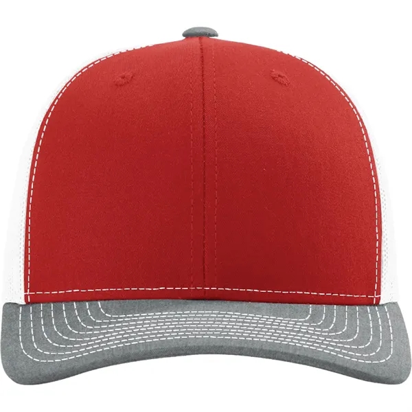 Richardson 112 snapback six-panel cotton and polyester trucker cap with leatherette... from ASI 74601 Calico