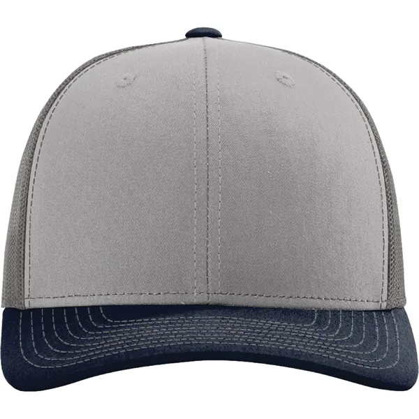 Richardson 112 snapback six-panel cotton and polyester trucker cap with leatherette... from ASI 74601 Calico