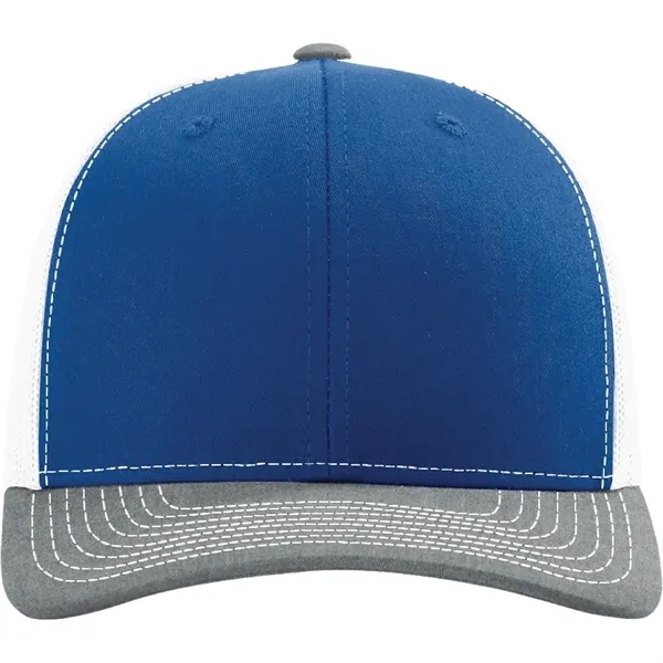 Richardson 112 snapback six-panel cotton and polyester trucker cap with leatherette... from ASI 74601 Calico