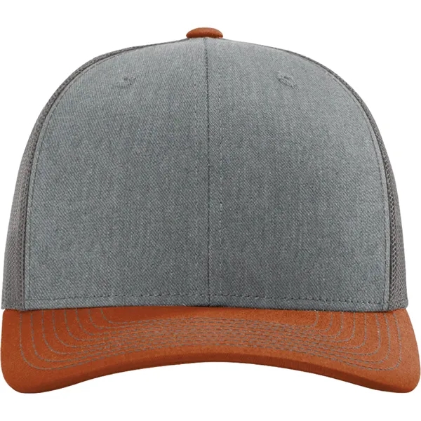 Richardson 112 snapback six-panel cotton and polyester trucker cap with leatherette... from ASI 74601 Calico